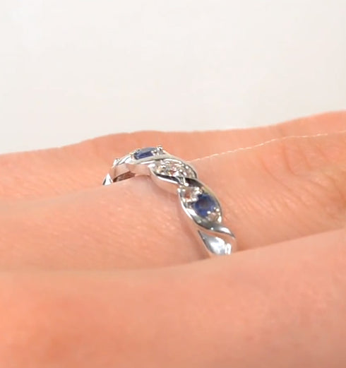 Tanzanite 2.25 x 2.25mm And Diamond 18K White Gold Ring